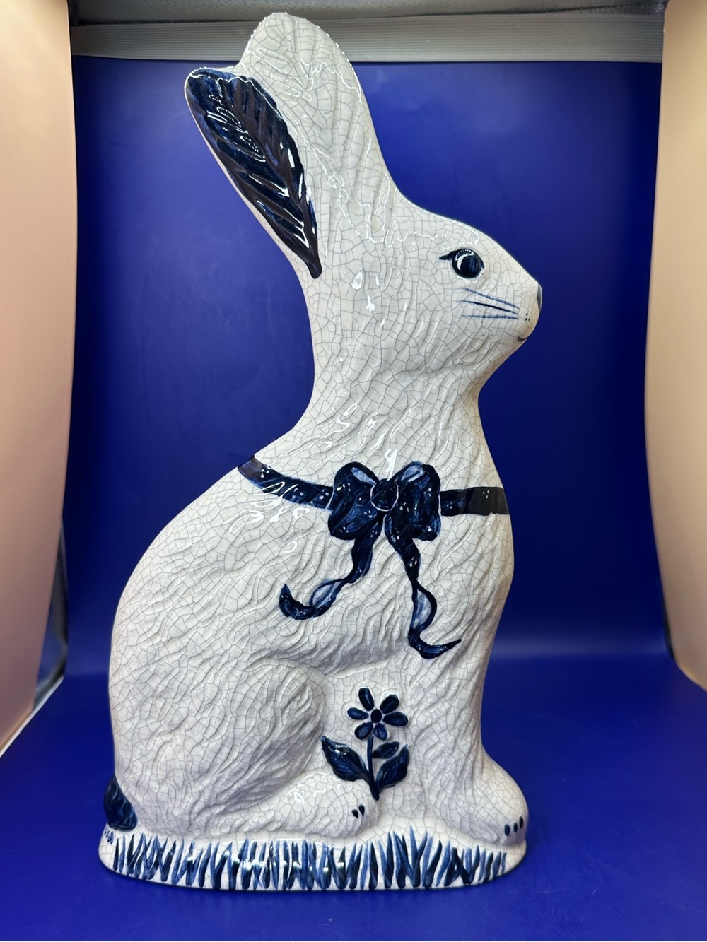 Gorgeous Vintage DEDHAM POTTERY POTTING SHED Tall Bunny Rabbit Figurine